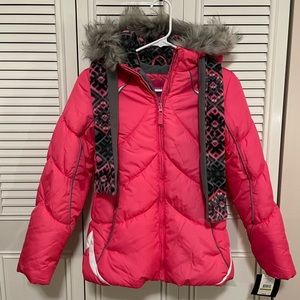 NWT Girls London Fog Vintage Edge Puffer Jacket size Large 14-16
